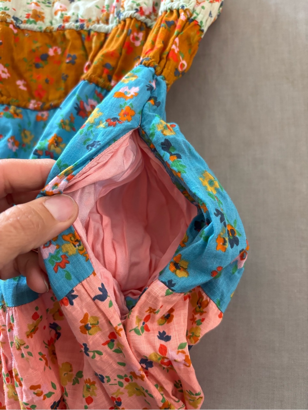 Anthropologie Tiered & True Maxi Dress Floral Patchwork Smocked Button Front S - Picture 4 of 9